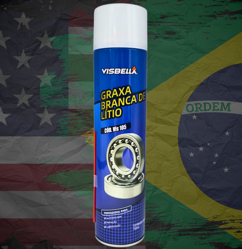 Graxa de Lítio Branca em Spray Visbella 750ml
