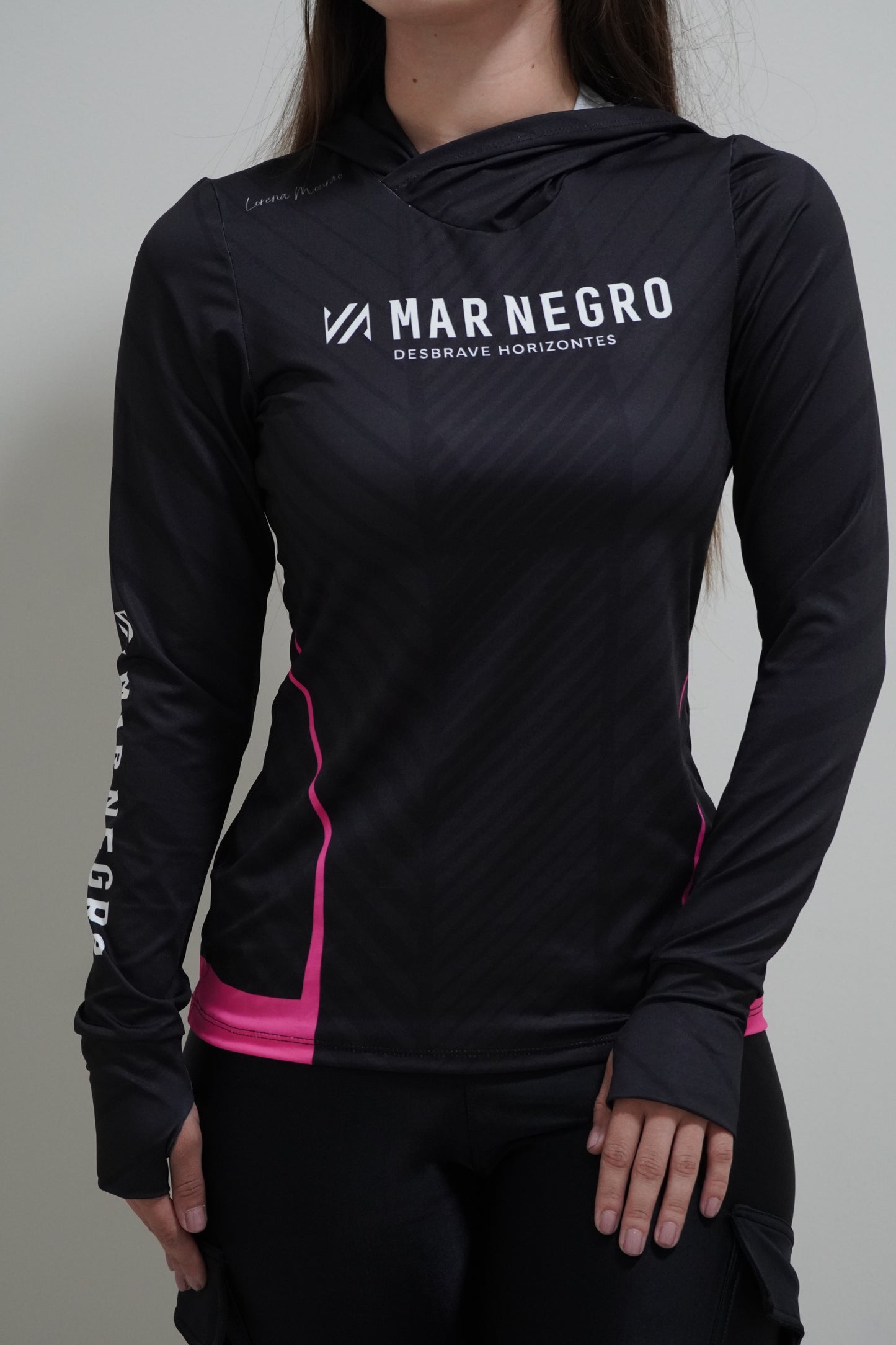 Camiseta Personalizada Feminina Sublimada Manga Longa Mar Negro