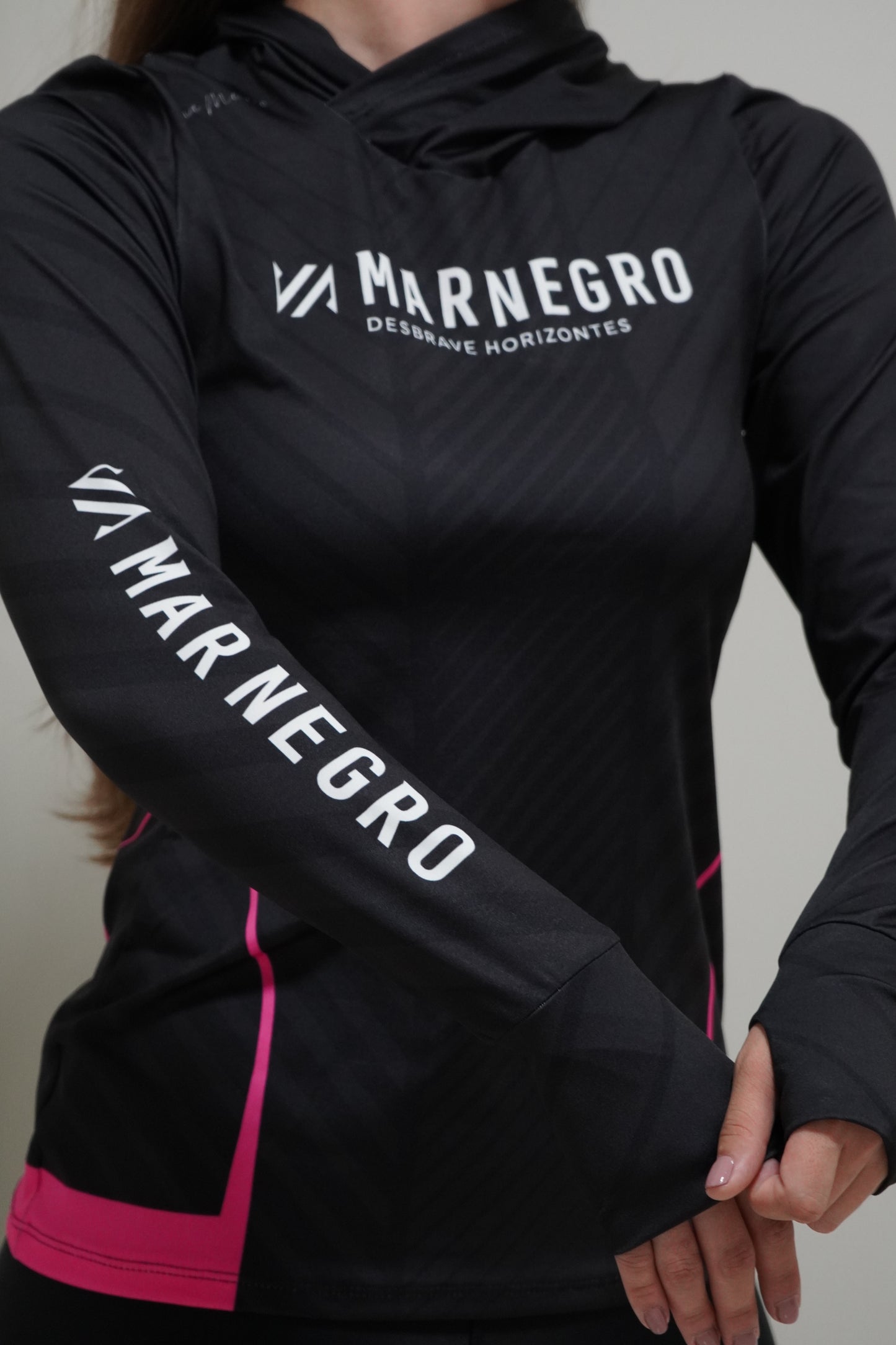 Camiseta Personalizada Feminina Sublimada Manga Longa Mar Negro