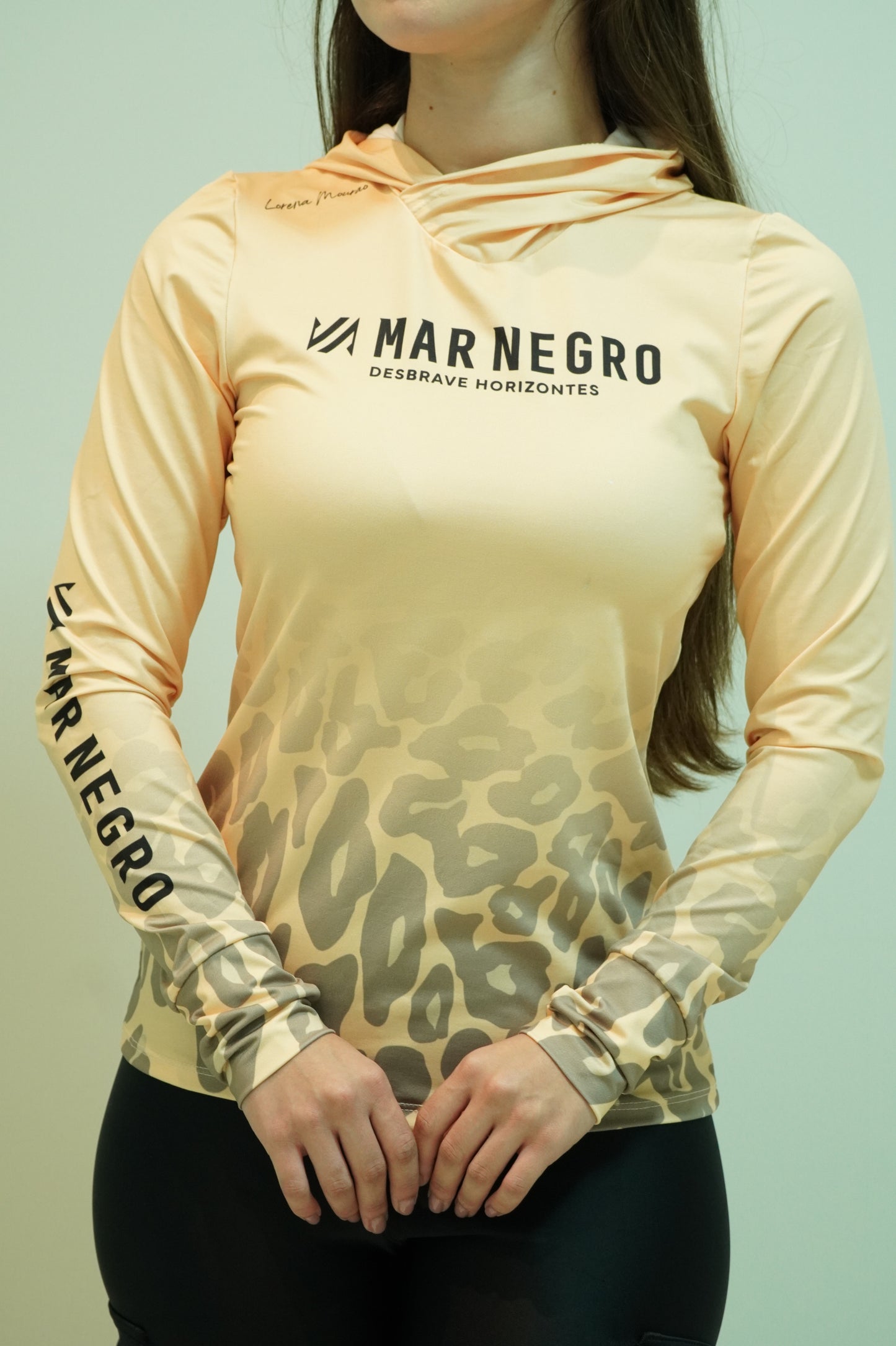 Camiseta Personalizada Feminina Sublimada Manga Longa Mar Negro