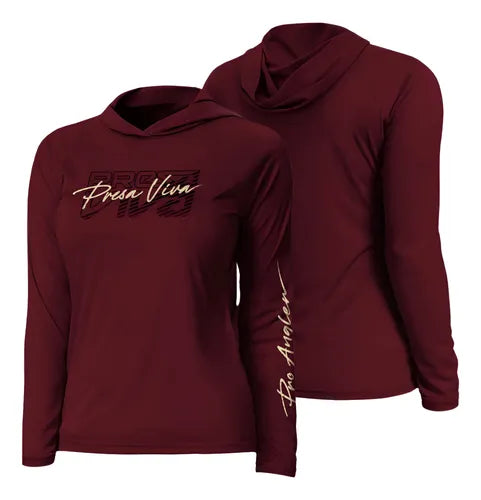 Camiseta Poliamida com Capuz Baby Look Presa Viva
