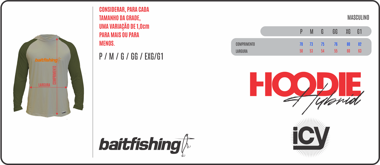 Camiseta Baitfishing Icy Hoodie Minimal - Azul/Preto
