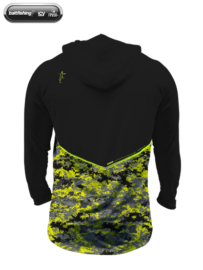 Camiseta Baitfishing Icy Hoodie Hybrid - Camo Lime