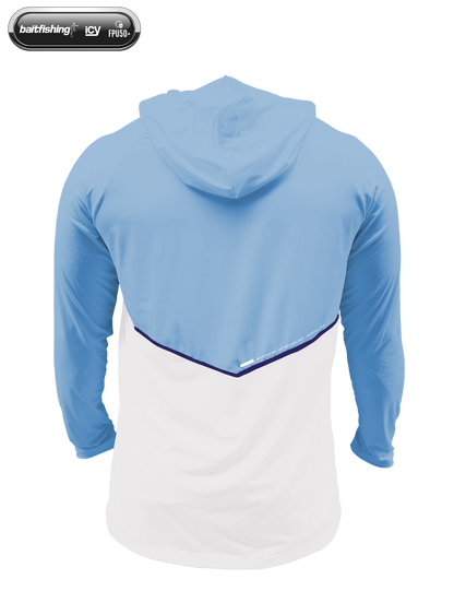 Camiseta Baitfishing Icy Hoodie Minimal - Azul Claro/Branco