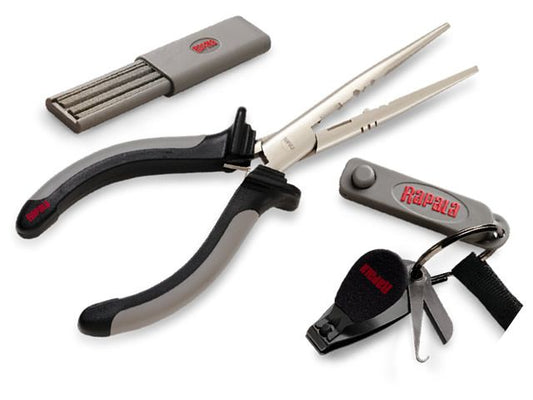 Kit Combo Rapala - Alicate de Bico, Afiador de Anzol e Furador de Jigs