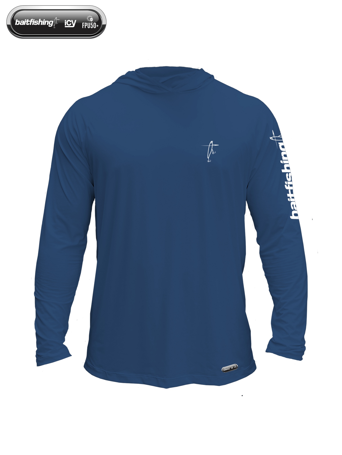 Camiseta Baitfishing Icy Hoodie Minimal - Azul/Preto