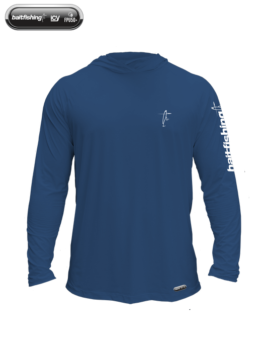 Camiseta Baitfishing Icy Hoodie Minimal - Azul/Preto