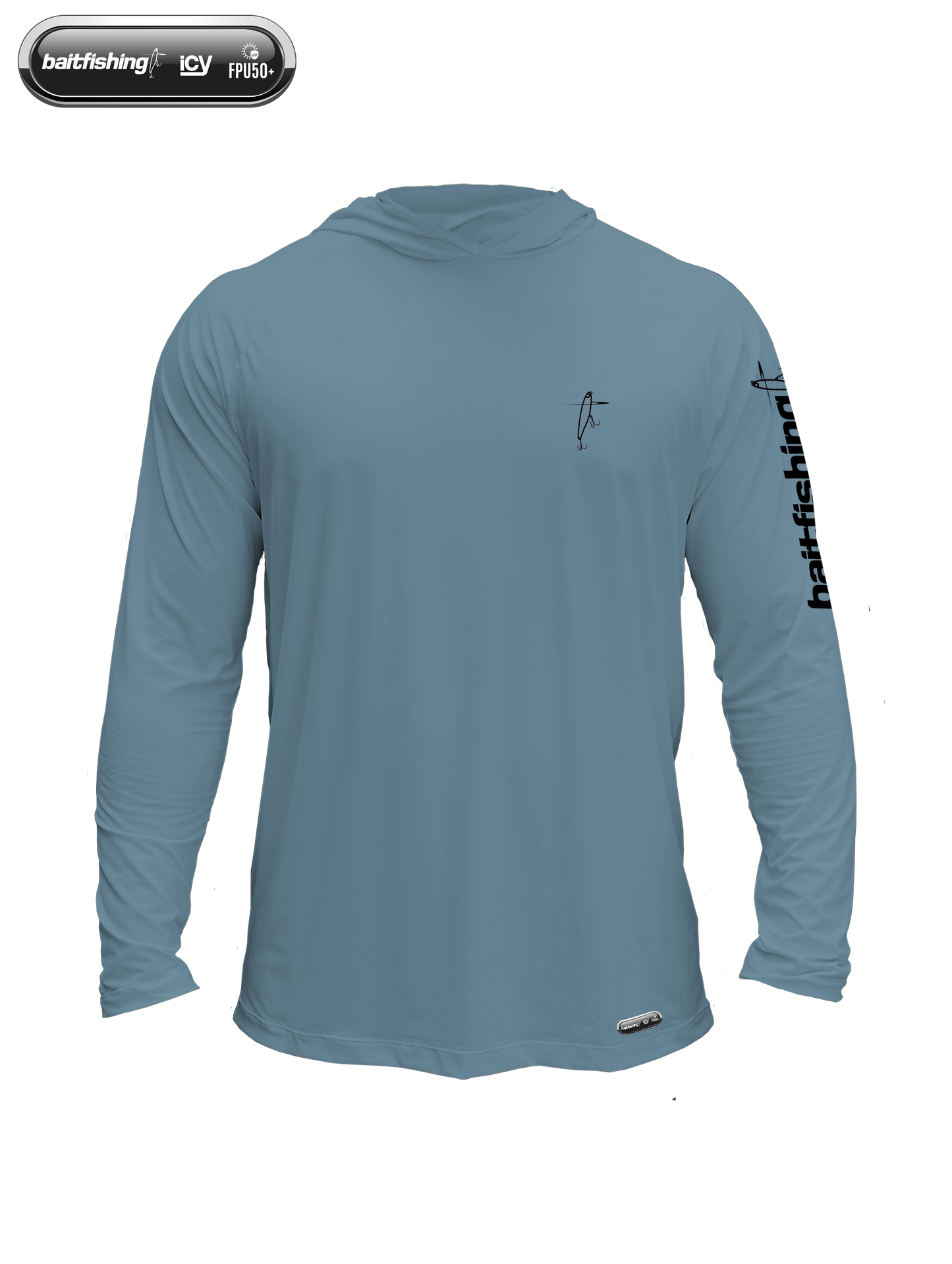Camiseta Baitfishing Icy Hoodie Minimal - Azul Médio/Grafite