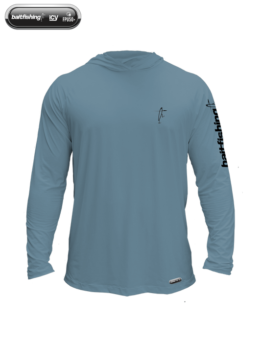 Camiseta Baitfishing Icy Hoodie Minimal - Azul Médio/Grafite