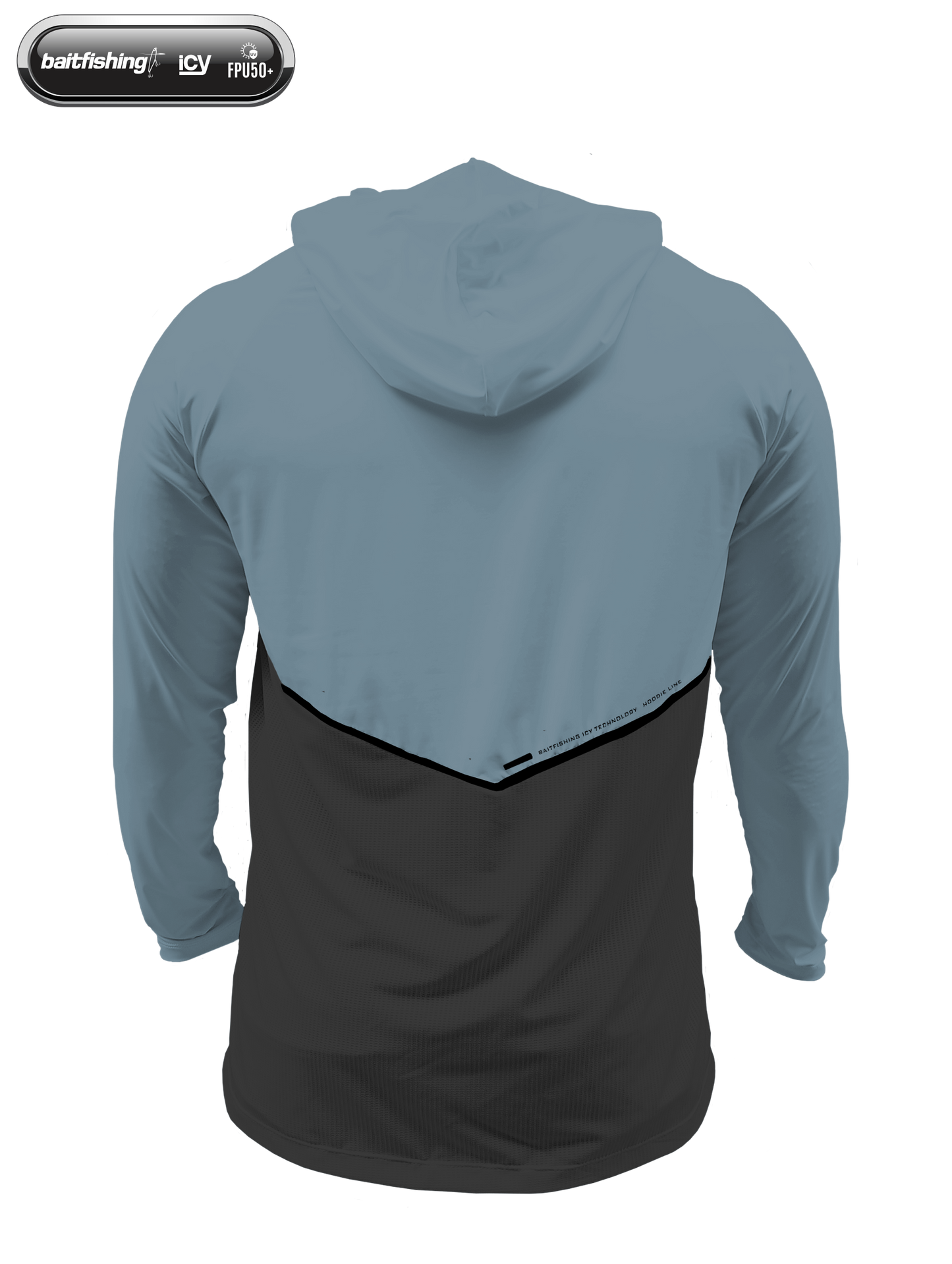 Camiseta Baitfishing Icy Hoodie Minimal - Azul Médio/Grafite