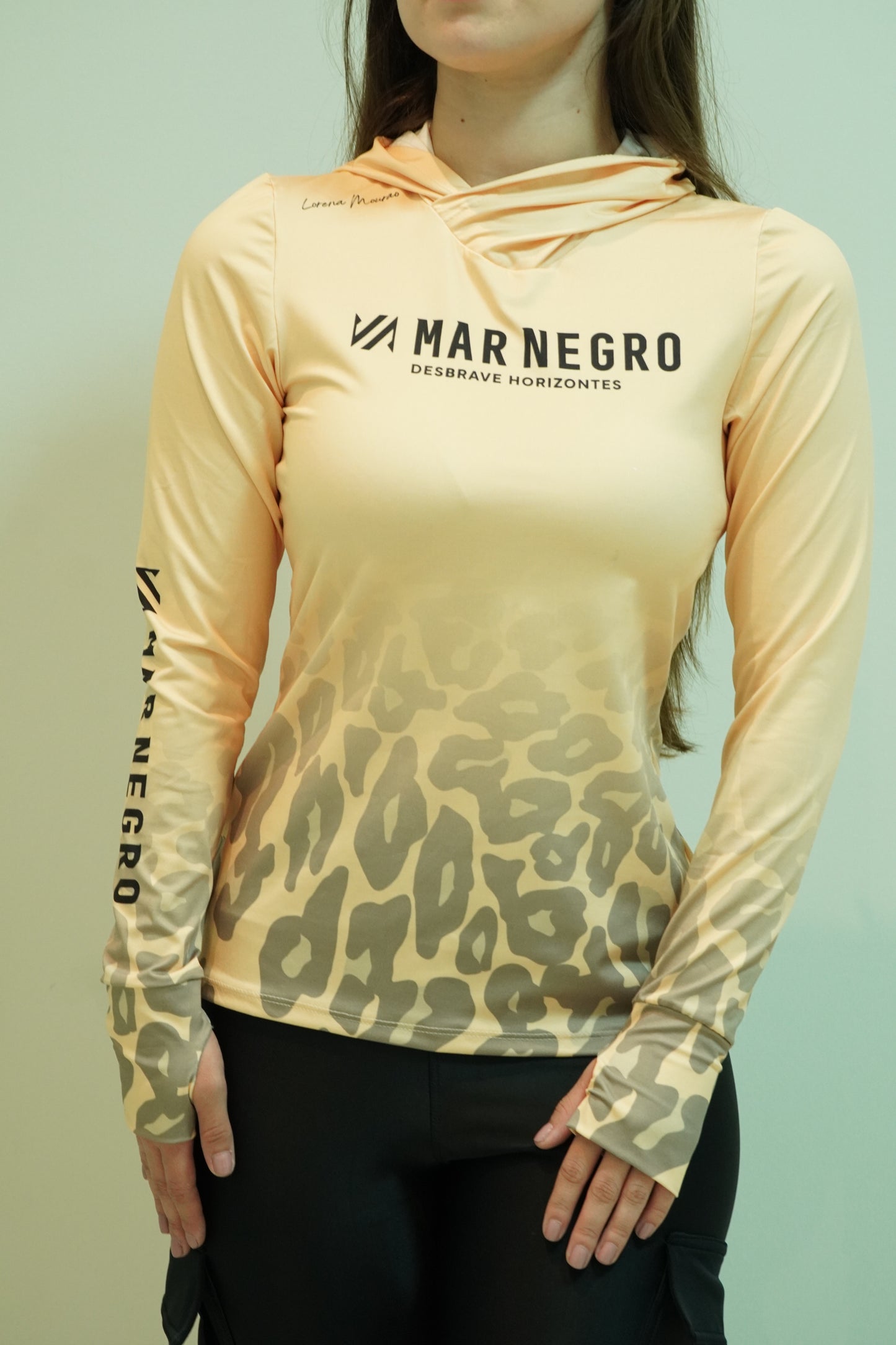 Camiseta Personalizada Feminina Sublimada Manga Longa Mar Negro