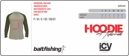 Camiseta Baitfishing Icy Hoodie Minimal - Azul/Preto