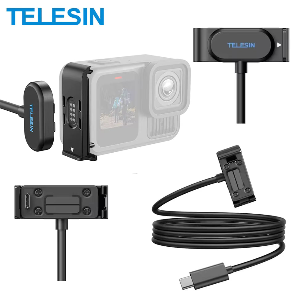 Tampa Lateral Com Carregamento Por Indução Para GoPro Telesin