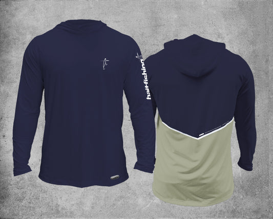 Camiseta Baitfishing Icy Hoodie Minimal - Marinho/Caqui